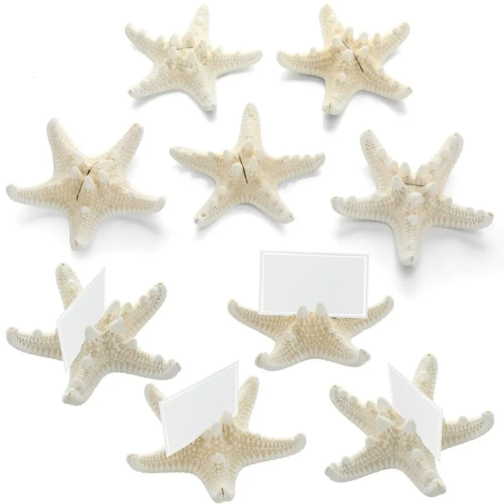 11 Pcs Real Knobby Starfish Place Card Holder Beach Wedding Decor Event Table